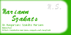 mariann szakats business card